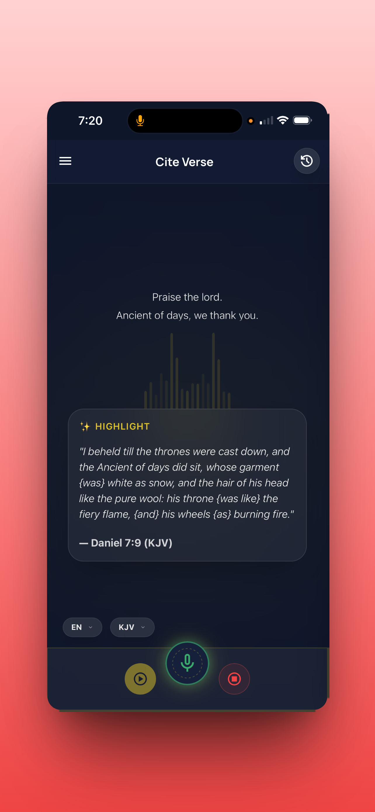 CiteVerse Mobile App - High contrast scripture display on iPhone